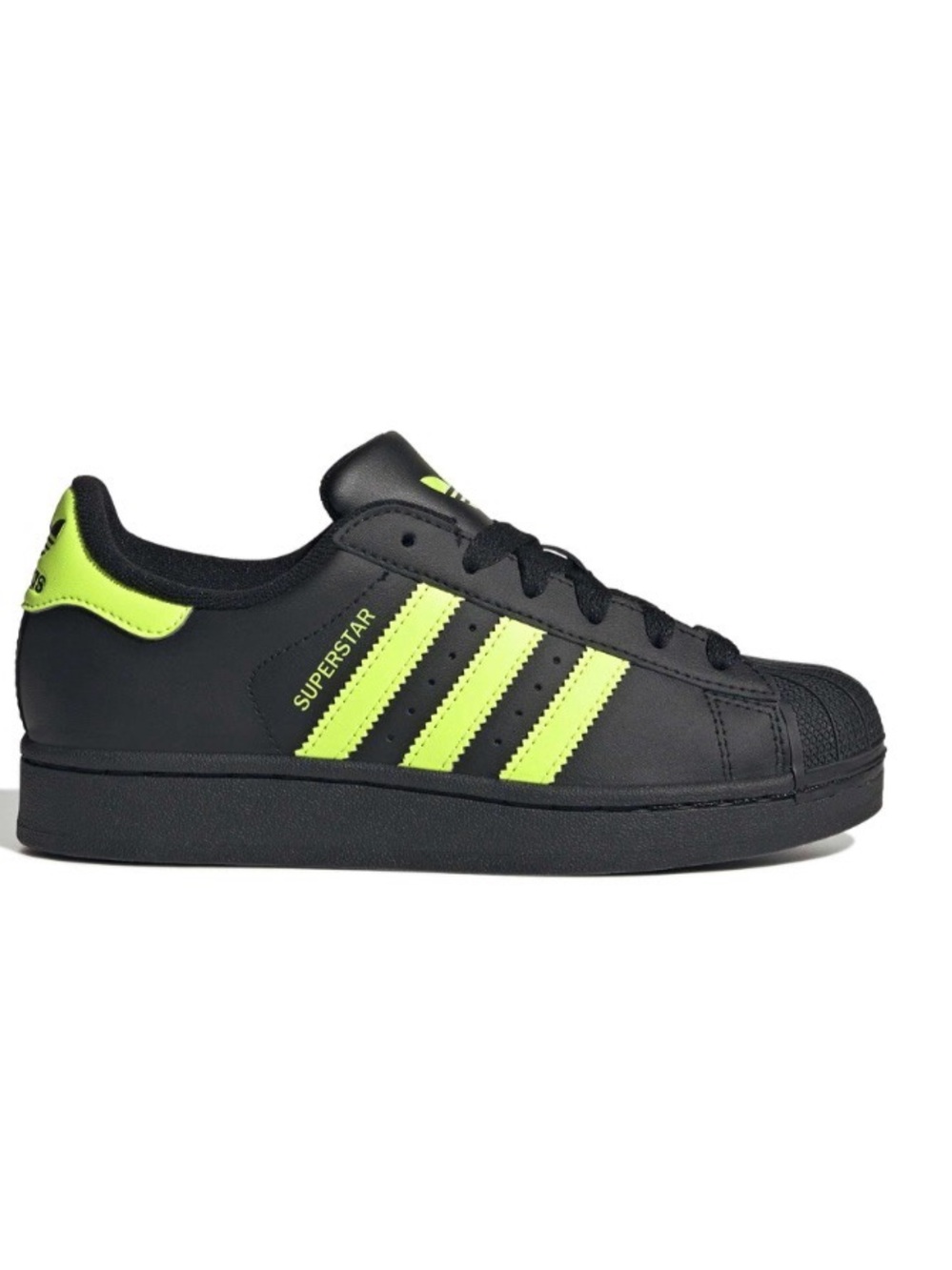adidas Black Sneaker with Neon Green  Stripes